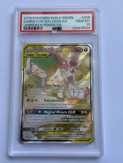 2019 Pokemon Sun&Moon Unbroken Bonds - Gardevoir & Sylveon GX #205 PSA 10 - Image 1