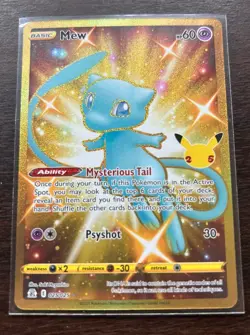 Pokemon Mew 025/025 Celebrations Classic Collection Secret Rare Full Art Holo - Image 1