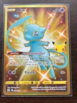 Pokemon Mew 025/025 Celebrations Classic Collection Secret Rare Full Art Holo - Image 2