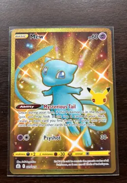 Pokemon Mew 025/025 Celebrations Classic Collection Secret Rare Full Art Holo - Image 4