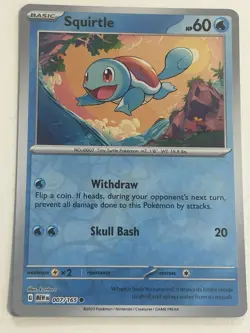 2023 Pokemon Scarlet & Violet 151 English squirtle Reverse Holo 007/165 MINT - Image 1