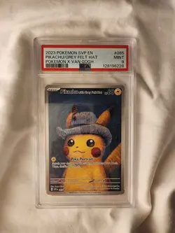 2023 Pokemon Scarlet Violet Black Star Promo Pikachu Grey Hat Van Gogh PSA 9 - Image 2