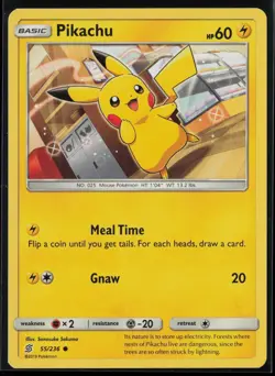 Pikachu 55/236 Pokemon Unified Minds Common Near Mint - Image 1