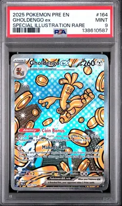 2025 POKEMON PRE EN-PRISMATIC EVOLUTIONS #164 GHOLDENGO EX PSA 9 #17415 Ray - Image 1