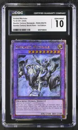 Invoked Mechaba *CGC 10* RA04-EN279 *POP 1* Quarter Century Secret Rare * Yugioh - Image 1
