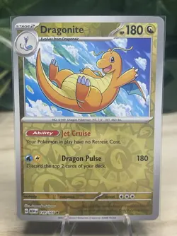 Dragonite 149/165 Reverse Holo Rare English 151 Pokemon Card NM C - Image 1