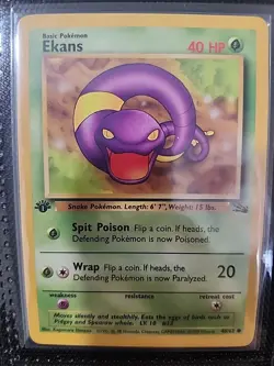 Ekans LP 46/62 1st Edition Fossil Pokemon TCG CARD Common NM/LP FREE SHIPPING - Image 1