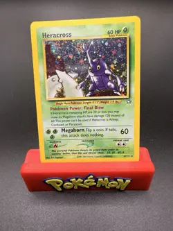 Pokemon Card Heracross 6/111 Neo Genesis Set Holo Rare WOTC 🍥 SWIRL LP-NM-f - Image 1