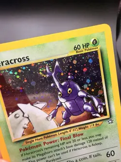 Pokemon Card Heracross 6/111 Neo Genesis Set Holo Rare WOTC 🍥 SWIRL LP-NM-f - Image 2