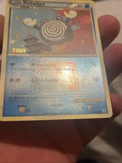 Poliwhirl 37/95 Staff HG&SS Crosshatch Promo S/P/T Championships Pokemon TCG LP - Image 5
