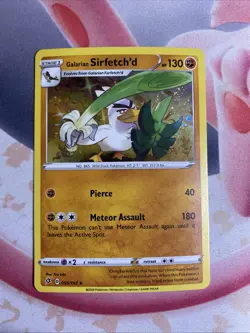 SWIRL Galarian Sirfetch'd Rebel Clash 095/192 Cosmos Holo HD Swirl Pokemon LP - Image 2