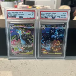 2025 Pokemon PFL Mega Charizard X ex SIR #125/094 & 109 Hyper Rare PSA 10 Seq - Image 2