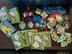 Massive Pokemon accessories Lot - Play Mats, Dice, Damage Counters, Sleeves Pins - Image 1