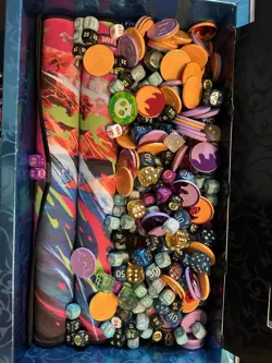 Massive Pokemon accessories Lot - Play Mats, Dice, Damage Counters, Sleeves Pins - Image 2