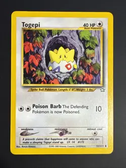 Pokemon TCG Togepi 51/111 Neo Genesis Common Regular WOTC Vintage LP - Image 1