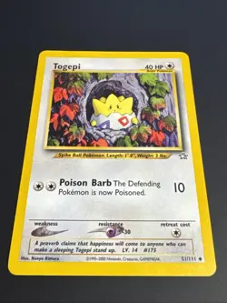 Pokemon TCG Togepi 51/111 Neo Genesis Common Regular WOTC Vintage LP - Image 2