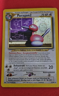 US Seller - German Pokemon Holo Porygon2 – Neo Revelation – 12/64 - LP - Image 1