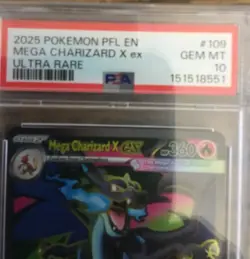 2025 Pokemon Phantasmal Flames Mega Charizard X ex Ultra Rare #109/094 PSA 10 - Image 2