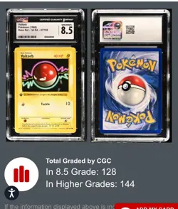 1999 Pokemon 1st Edition Base Set Voltorbe-Voltorb 67/102 CGC 8.5 LOW POP - Image 1