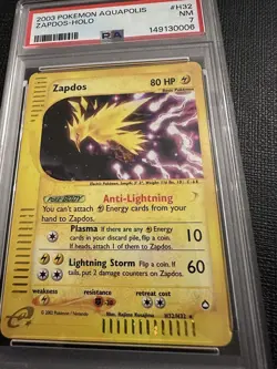 2003 Pokemon Aquapolis Zapdos Holo H32 PSA 7 - Image 1