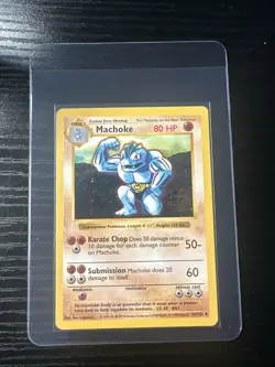 Machoke 34/102 Base Set Shadowless WOTC Vintage Pokemon - Image 1