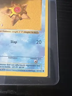 Staryu 65/102 Base Set Shadowless WOTC Vintage Pokemon - Image 5