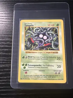 Tangela 66/102 Base Set Shadowless WOTC Vintage Pokemon - Image 1