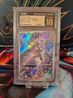 Pokemon Korean N's Reshiram 109/100 CGC Pristine 10 Battle Partners Art Rare sv9 - Image 2