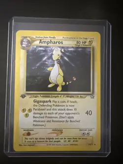 Pokemon TCG 1st Edition Ampharos Holo Rare Neo Genesis 001/111 SWIRL - Image 1