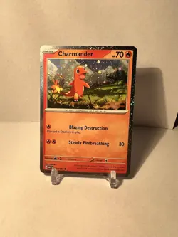 Charmander Cosmos Holo 004/165 Pokemon 151 Promo SWIRL Near Mint NM - Image 1