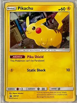 2018 Pokemon Sun & Moon Pikachu Holo PROMO #SM157 Graded NM-MT 8.5 - Image 2
