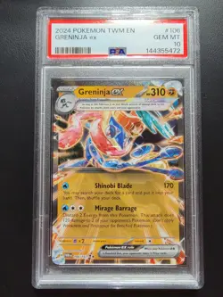 GRENINJA EX 2024 POKEMON TWILIGHT MASQUERADE DOUBLE RARE 106/167 PSA 10 - Image 1