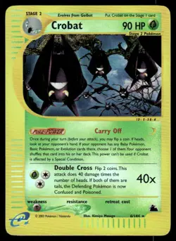 *FRI NIGHT* Crobat 6/144 Reverse Holo Skyridge Rare - Image 1