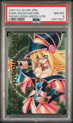 Yugioh Card Dark Magician Girl Green DDM Promo Ultra 2001 PSA 8 NM-MT - Image 1