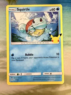 Squirtle 17/25 Non-Holo 25th Anniversary Mcdonalds Promo Pokemon Card NM - Image 1