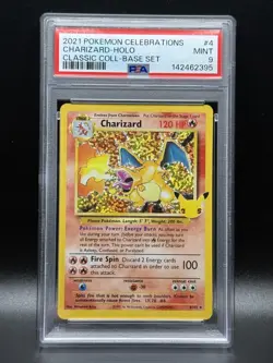 PSA 9 MINT Charizard 4 Celebrations Classic Collection Holo Pokemon Card - Image 1