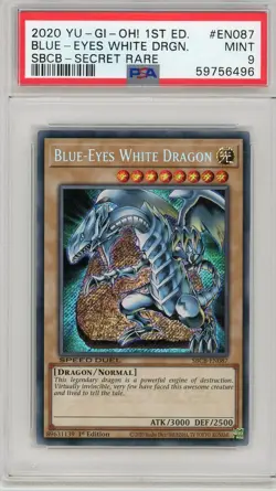 Yugioh - Blue-Eyes White Dragon SBCB-EN087 - 1st Edition - Secret Rare - PSA 9 - Image 1