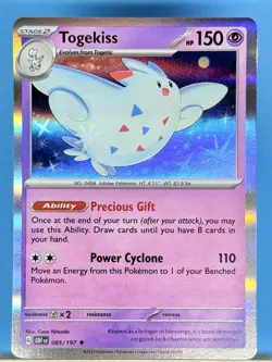 Pokemon TCG Togekiss Holo Rare Card Sv03: Obsidian Flames 085/197 - Image 1