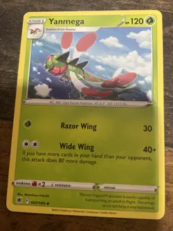 Pokemon TCG Astral Radiance Yanmega 7/189 Regular Uncommon Card NM 2022 - Image 1
