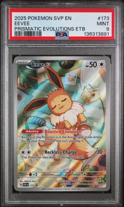 2025 POKEMON SVP EN-SV BLACK STAR PROMO #173 EEVEE PSA 9 - Image 1