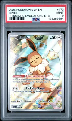 2025 POKEMON SVP EN-SV BLACK STAR PROMO #173 EEVEE PSA 9 - Image 1
