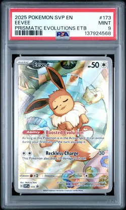 2025 POKEMON SVP EN-SV BLACK STAR PROMO #173 EEVEE PSA 9 - Image 1