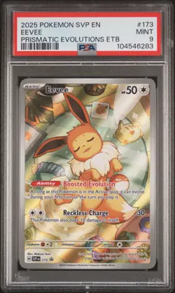 2025 POKEMON SVP EN-SV BLACK STAR PROMO #173 EEVEE PSA 9 - Image 1