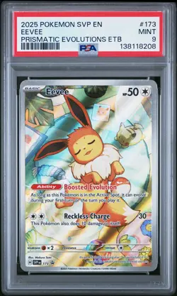 2025 POKEMON SVP EN-SV BLACK STAR PROMO #173 EEVEE PSA 9 - Image 1