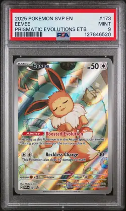 2025 POKEMON SVP EN-SV BLACK STAR PROMO #173 EEVEE PSA 9 - Image 1