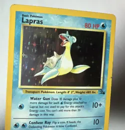 Pokemon TCG Lapras Fossil 10/62 Holo Unlimited Holo Rare Damaged - Image 3