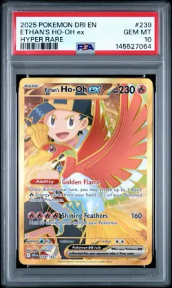 PSA 10 GEM MINT Ethan's Ho-Oh ex 239/182 Pokemon Destined Rivals Full Art Graded - Image 1