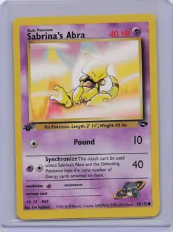 Sabrina's Abra 93/132 Common Gym Challenge Pokemon 1st Edition NM - Image 1
