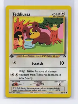Teddiursa 65/75 Common Neo Discovery Pokemon 1st Edition Near Mint - Image 1