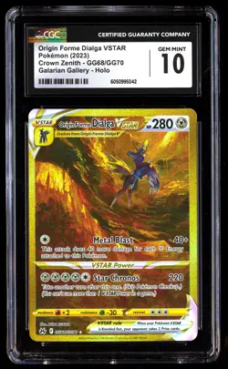 CGC 10 Origin Forme Dialga Vstar GG68/GG70 Pokemon Crown Zenith 2023 English - Image 1